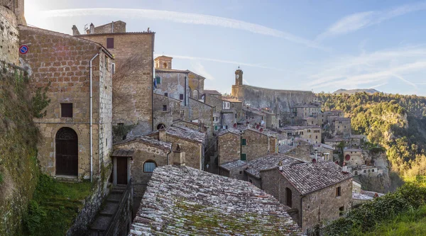 Sorano Tuff City Στην Τοσκάνη Ιταλία — Φωτογραφία Αρχείου