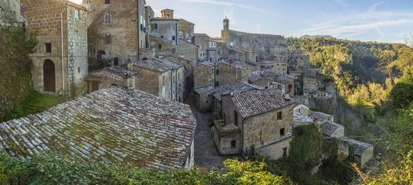 Sorano Tuff City Στην Τοσκάνη Ιταλία — Φωτογραφία Αρχείου