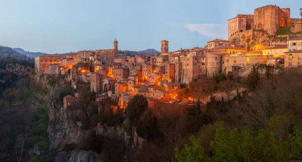 Sorano Tuff City Στην Τοσκάνη Ιταλία — Φωτογραφία Αρχείου