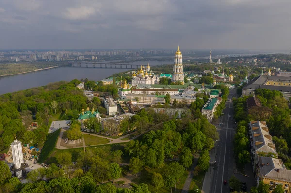 Luftaufnahme Des Kiewer Pechersk Lavra Licht Der Sonnenuntergänge Kiew Ukraine — Stockfoto