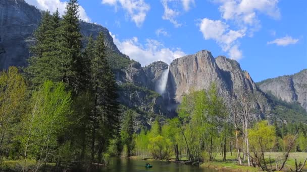 Valle Yosemite Con Capitan Bridalveil Fall Half Dome Desde Tunnel — Vídeos de Stock