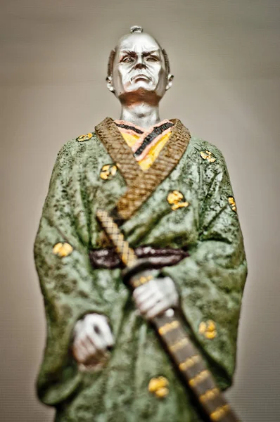 Antica statua di samurai — Foto Stock