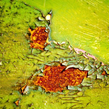 paslı metal arka plan üzerinde peeling boya