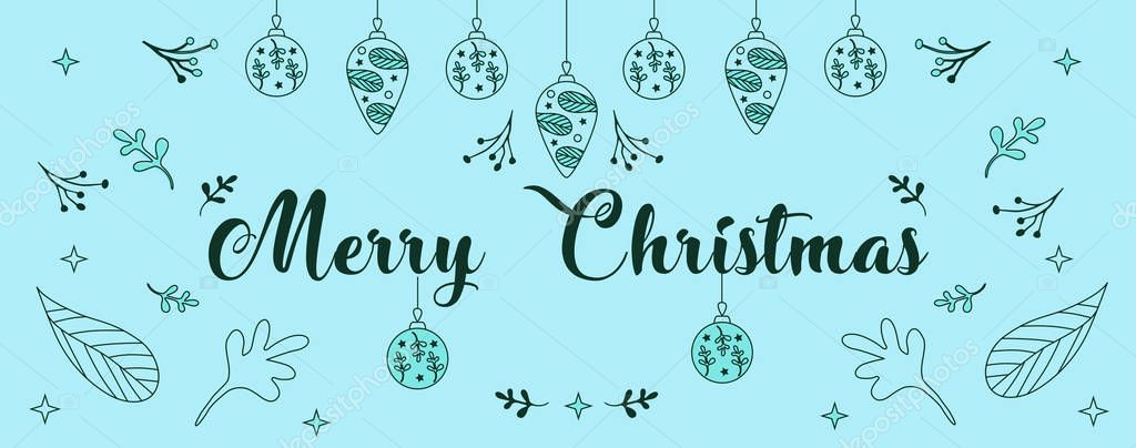 Merry Christmas Lettering Template Facebook Cover Banner Card Invitation Theme Royalty Free Stock Images