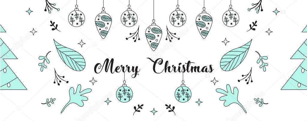 Merry Christmas Lettering Template Facebook Cover Banner Card Invitation Theme Royalty Free Stock Photos