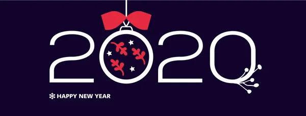 2020, Happy New Year, vector template for a poster, banner, postcard,  facebook, site cover, created by simple geometric figures. In the modern  style of abstract art.