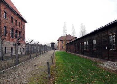 Oswiecim. Krakov / Polonya - 11 / 20 / 2019: Auschwitz-Birkenau Devlet Müzesi, Alman Nazi Toplama ve İmha Kampı