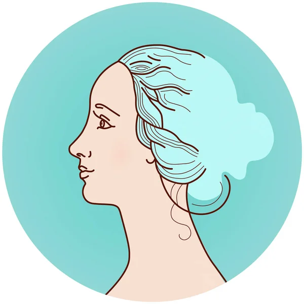 Vektor Illustration Eines Weiblichen Profils Das Gesicht Eines Schönen Mädchens — Stockvektor