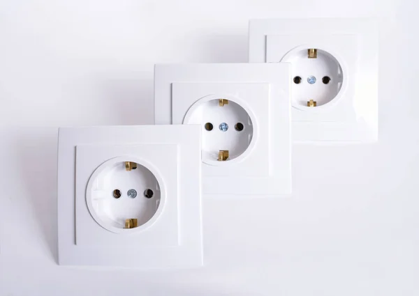 Three Electrical connector on light background — Stock Photo, Image