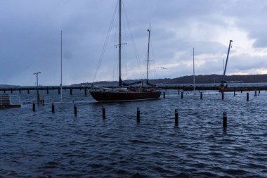 Kiel, Almanya. 5 Ocak, 2017. Kiel, sermaye Schleswig-Holstein, Kuzey Almanya, fırtına ön 