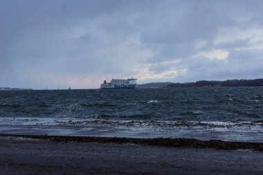 Kiel, Almanya. 5 Ocak, 2017. Kiel, sermaye Schleswig-Holstein, Kuzey Almanya, fırtına ön 