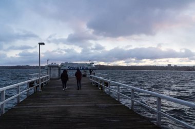 Kiel, Almanya. 5 Ocak, 2017. Kiel, sermaye Schleswig-Holstein, Kuzey Almanya, fırtına ön 