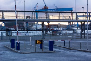 Kiel, Almanya. 5 Ocak, 2017. Kiel, sermaye Schleswig-Holstein, Kuzey Almanya, fırtına ön 