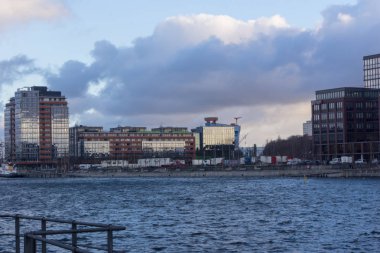 Kiel, Almanya. 5 Ocak, 2017. Kiel, sermaye Schleswig-Holstein, Kuzey Almanya, fırtına ön 