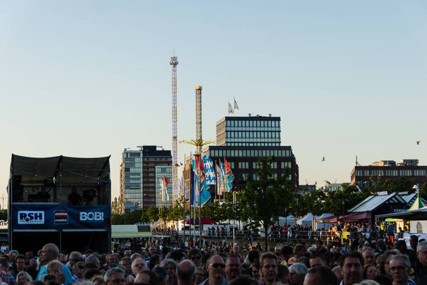 Kiel, Germany - June 18th 2017: The Band Manfred Mann's Earth Band is performing on the Hoern stage during the Kieler Woche 2017