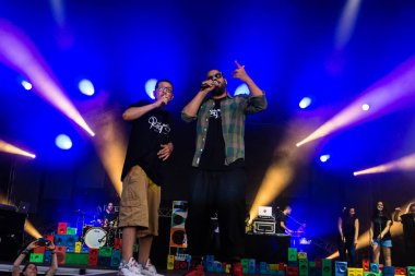 Kiel, Almanya - 19 Haziran 2017: Rapçi Samy Deluxe Hoern sahne alanı'nda Kieler Woche 2017 sırasında gerçekleştiriyor