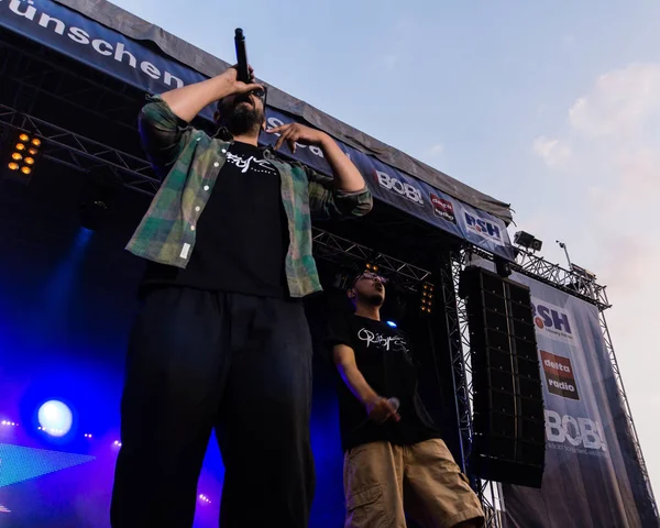 Kiel Németország Június 2017 Rapper Samy Deluxe Végzi Hoern Színpadon — Stock Fotó
