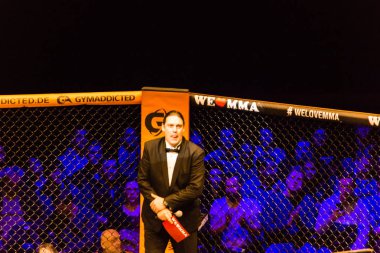 Hamburg, Almanya - 18 Kasım 2017: Octagon biz sırasında seviyorum Mma 34 