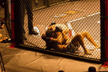 Hamburg, Almanya - 18 Kasım 2017: Artur Reis ve Poorya Zaheri biz aşk Mma 34 sırasında arasındaki mücadele 