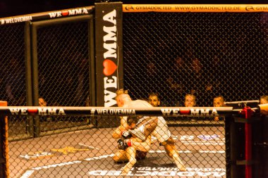 Hamburg, Almanya - 18 Kasım 2017: Artur Reis ve Poorya Zaheri biz aşk Mma 34 sırasında arasındaki mücadele 