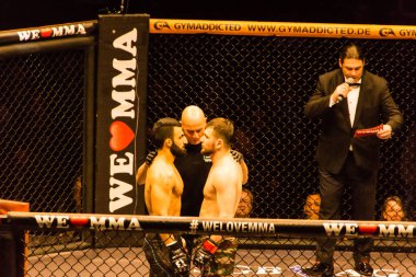 Hamburg, Almanya - 18 Kasım 2017: Yedinci kavga sırasında biz aşk Mma 34 
