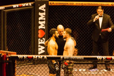 Hamburg, Almanya - 18 Kasım 2017: Yedinci kavga sırasında biz aşk Mma 34 