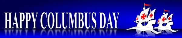 Feliz Columbus Day banner azul — Foto de Stock