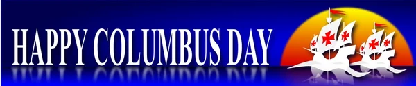 Feliz Columbus Day banner azul — Foto de Stock