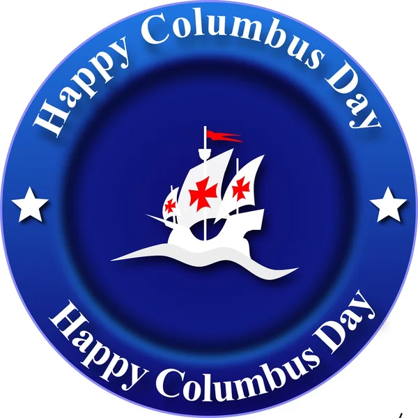 Feliz Columbus Day bandera redonda — Foto de Stock