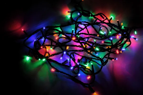 Lichterkette zur Weihnachtszeit — Stockfoto