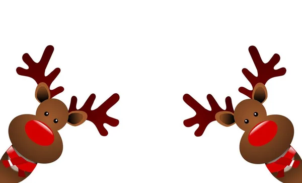 Christmas reindeers with a scarf — Stock Photo, Image