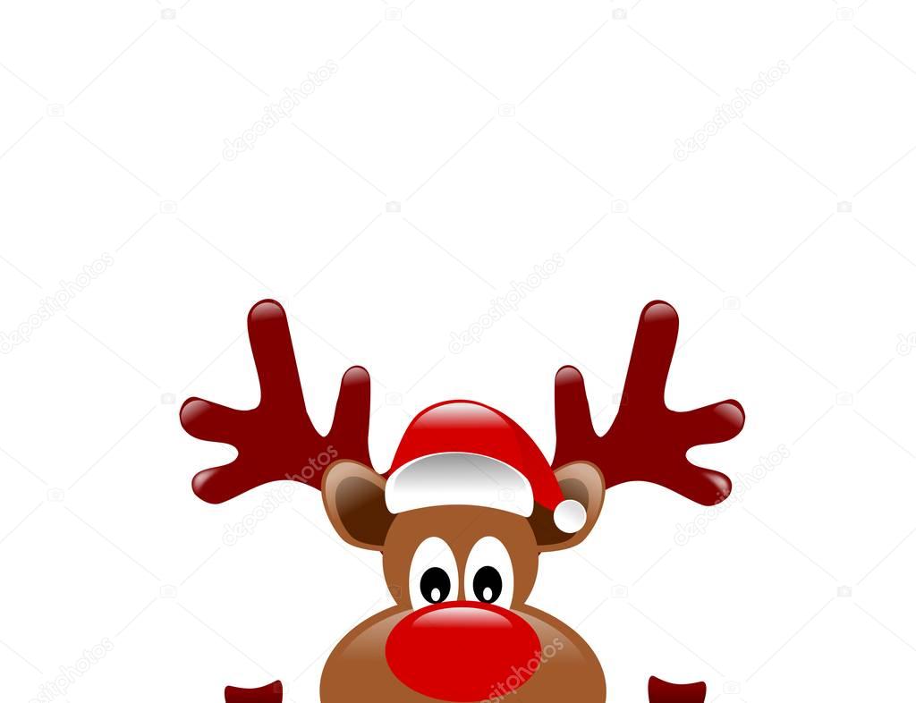 Christmas reindeer  with a scarf and hat
