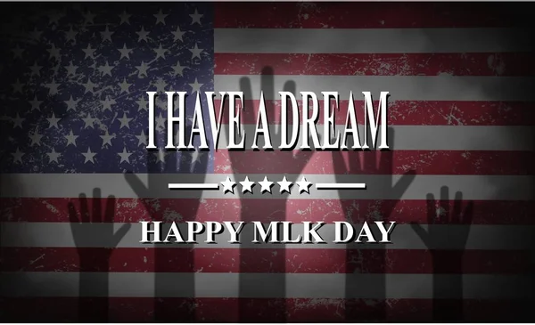 Martin Luther King Day Amerikan liput ja kädet kuvitus — kuvapankkivalokuva