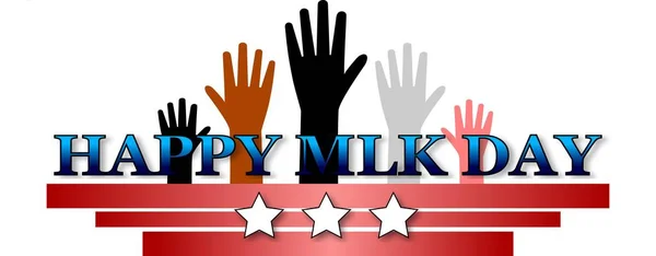 Martin Luther King Day banner with hands illustration — Stock Photo, Image