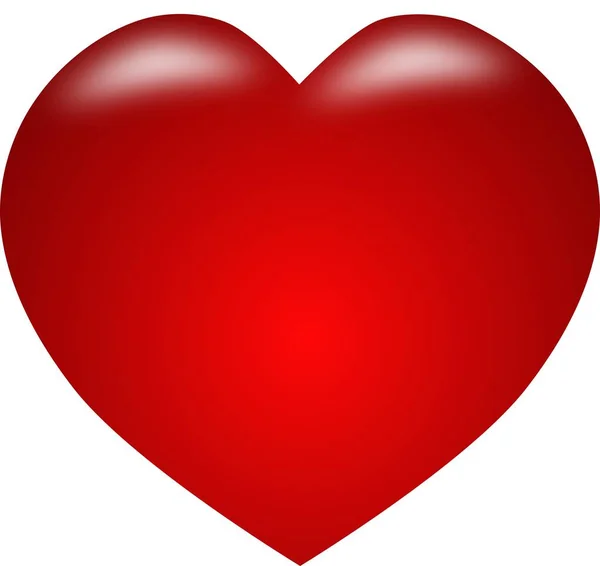 Hart rosso, cuore icona isolato rosso — Foto Stock