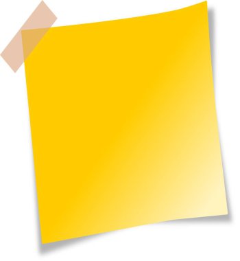 Beyaz arka plan üzerinde izole sarı sopa not