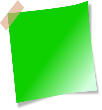 Beyaz arka plan üzerinde izole yeşil sopa not