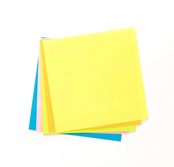 Kleurrijke kleverige nota's op een witte achtergrond — Stockfoto