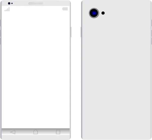 Smartphone moderne en couleur blanche avec écran vierge — Image vectorielle