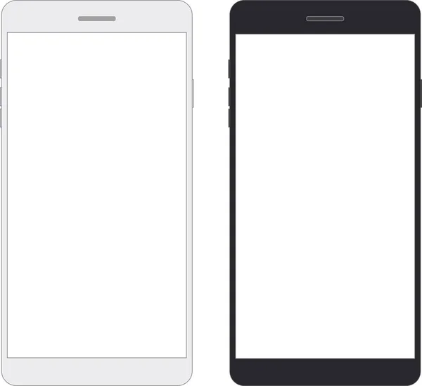 简单的智能手机，在黑色和白色颜色与空白屏幕 — 图库照片