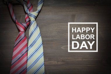 Mutlu İşçi Bayramı arka plan, bağları ahşap arka plan üzerinde