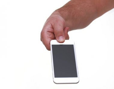 Akıllı telefon elinde.