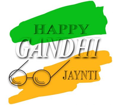  Gandhi Jayanti afiş illüstrasyon 