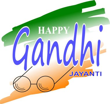  Gandhi Jayanti afiş illüstrasyon 