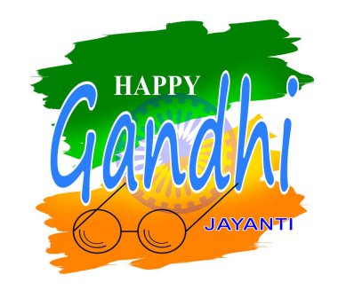  Gandhi Jayanti afiş illüstrasyon 