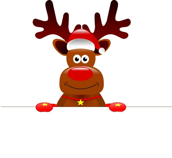 Cartone animato delle renne natalizie. Illustazione vettoriale — Vettoriale Stock