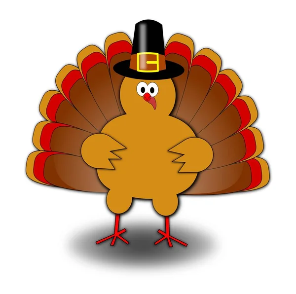 Happy Thanksgiving Turkiet tecknad — Stock vektor