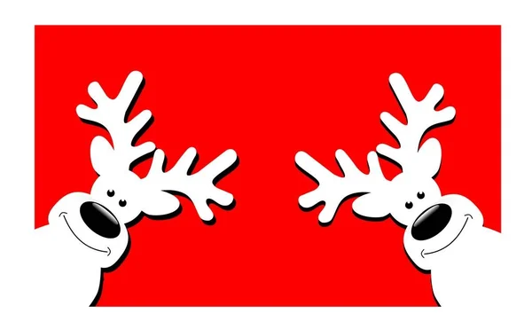 Banner diagonal de renos de Navidad — Vector de stock