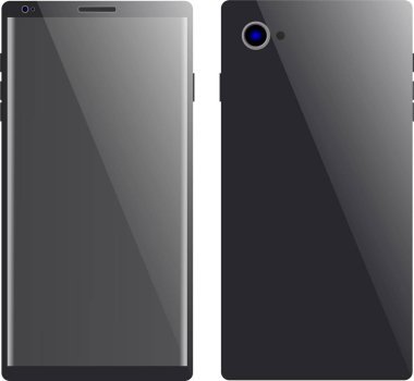 Beyaz arka plan boş ekran ile modern siyah smartphone