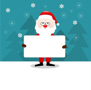 Noel Baba boş afiş neşeli Noel tebrik kış karlı manzara arka plan tutun